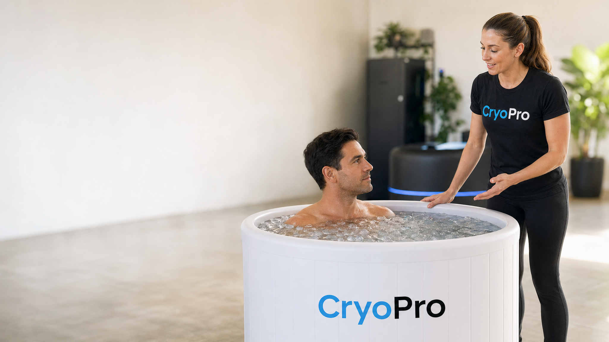 Exposición al frío guiada en baño de hielo CryoPro para hablar de adaptación y sistema inmune